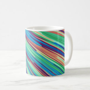 Blauw Oranje Blauwgroen Abstract Geometrische vere Koffiemok