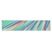 Blauw Oranje Blauwgroen Abstract Geometrische vere Korte Tafelloper (Horizontaal)