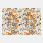 Blauw Oranje Blauwgroen wit patroon met grafische  Inpakpapier Vel (Voorkant 2)