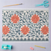 Blauw & Oranje bloemendecoupage tissue Tissuepapier (Craft)