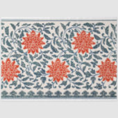 Blauw & Oranje bloemendecoupage tissue Tissuepapier (Voorkant)