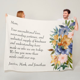 Blauw Oranje Bloemendeken Voor Moeder Moeder We Ho Fleece Deken