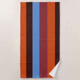 Blauw, Oranje, Bruin, Rode Strepen Strandhanddoek Strandlaken