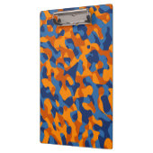 Blauw Oranje Camouflage-afdrukpatroon Klembord (Links)