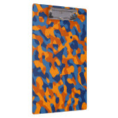Blauw Oranje Camouflage-afdrukpatroon Klembord (Rechts)