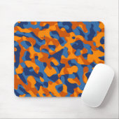 Blauw Oranje Camouflage-afdrukpatroon Muismat (Met muis)