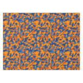 Blauw Oranje Camouflage-afdrukpatroon Tafelkleed (Voorkant (Horizontaal))