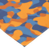 Blauw Oranje Camouflage-afdrukpatroon Tafelkleed (Gekanteld)