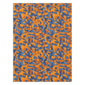 Blauw Oranje Camouflage-afdrukpatroon Tafelkleed (Voorkant)