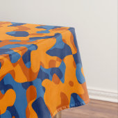 Blauw Oranje Camouflage-afdrukpatroon Tafelkleed (Voorbeeld)