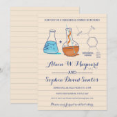 Blauw & Oranje Chemie Repetitie Diner Uitnodiginge Kaart (Voorkant / Achterkant)