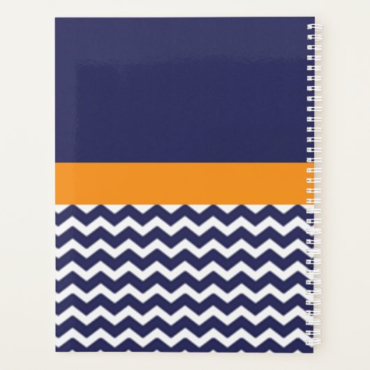 Blauw Oranje Chevron Planner (Achterkant)