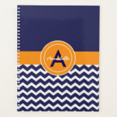 Blauw Oranje Chevron Planner (Voorkant)