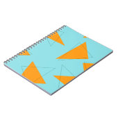 Blauw, oranje, cool, trendy, modern driehoekspatro notitieboek (Linkerzijde)