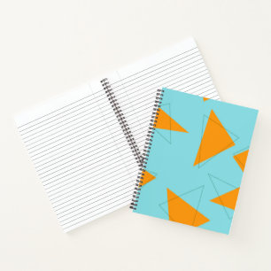 Blauw, oranje, cool, trendy, modern driehoekspatro notitieboek