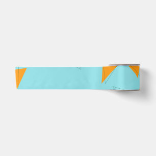 Blauw, oranje, cool, trendy, modern driehoekspatro satijnen lint