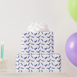 Blauw, Oranje Dart Oorlog Gelukkige Verjaardag Cadeaupapier