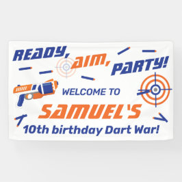 Blauw, Oranje Dart Oorlog Verjaardagsfeest, Welkom Spandoek