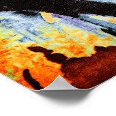 Blauw, oranje en groen Abstract Poster (Hoek)