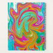 Blauw, Oranje en Heet Roze Groovy Abstract Retro Planner (Achterkant)