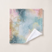 Blauw oranje en roze abstract ontworpen    bad handdoek (Wasdoekje)