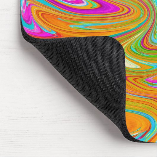 Blauw, Oranje en warm roze Abstracte retro Muismat (Hoek)