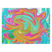 Blauw, Oranje en warm roze Abstracte retro Tafelkleed (Voorkant (Horizontaal))