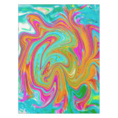 Blauw, Oranje en warm roze Abstracte retro Tafelkleed (Voorkant)