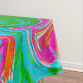 Blauw, Oranje en warm roze Abstracte retro Tafelkleed (Voorbeeld)