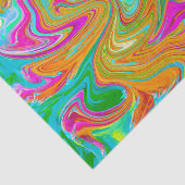 Blauw, Oranje en warm roze Abstracte retro Tissuepapier (Detail)