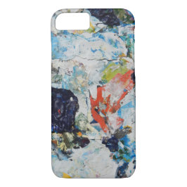 Blauw, Oranje en wit iPhone 8/7 Hoesje