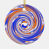 Blauw Oranje en wit Premium Keramisch Ornament (Voorkant)