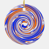 Blauw Oranje en wit Premium Keramisch Ornament (Achterkant)