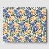 Blauw Oranje Floral 80th Birthday Gastenboek (Achterkant)