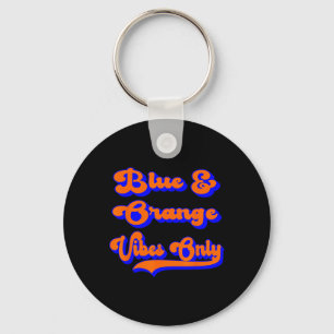 Blauw Oranje Football Team School Game Day Colors Sleutelhanger