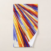 Blauw Oranje Geel Abstract Geometrische veren Bad Handdoek (Handdoek)