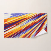 Blauw Oranje Geel Abstract Geometrische veren Bad Handdoek (Handdoek)