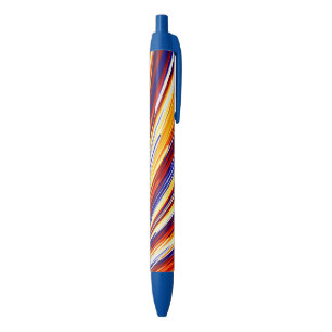 Blauw Oranje Geel Abstract Geometrische veren Blauwe Inkt Pen