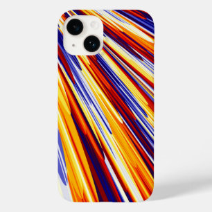 Blauw Oranje Geel Abstract Geometrische veren Case-Mate iPhone 14 Hoesje
