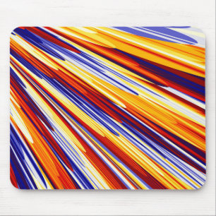 Blauw Oranje Geel Abstract Geometrische veren Muismat