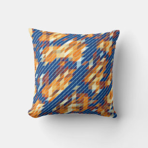 Blauw Oranje geel COOL-patroon Kussen