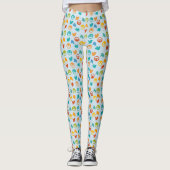 Blauw Oranje Geel Groen Twitter Bird Leggings (Voorkant)