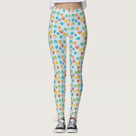 Blauw Oranje Geel Groen Twitter Bird Leggings