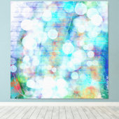 Blauw, Oranje, geel, witte Abstracte kunst Canvas Afdruk (Insitu (Houten vloer))