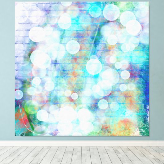 Blauw, Oranje, geel, witte Abstracte kunst Canvas Afdruk (Insitu (Houten vloer))