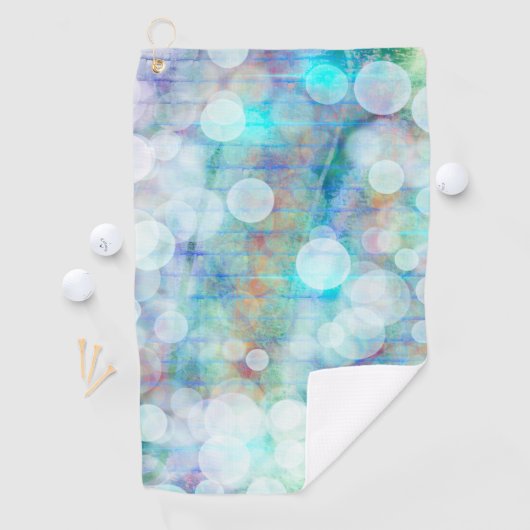 Blauw, Oranje, geel, witte Abstracte kunst Golfhanddoek (Insitu)