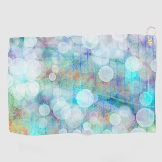 Blauw, Oranje, geel, witte Abstracte kunst Golfhanddoek (Horizontaal)