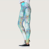 Blauw, Oranje, geel, witte Abstracte kunst Leggings (Links)