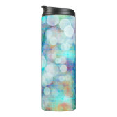 Blauw, Oranje, geel, witte Abstracte kunst Thermosbeker (Geroteerd rechts)