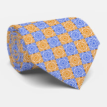 Blauw Oranje Geometrisch Patroon